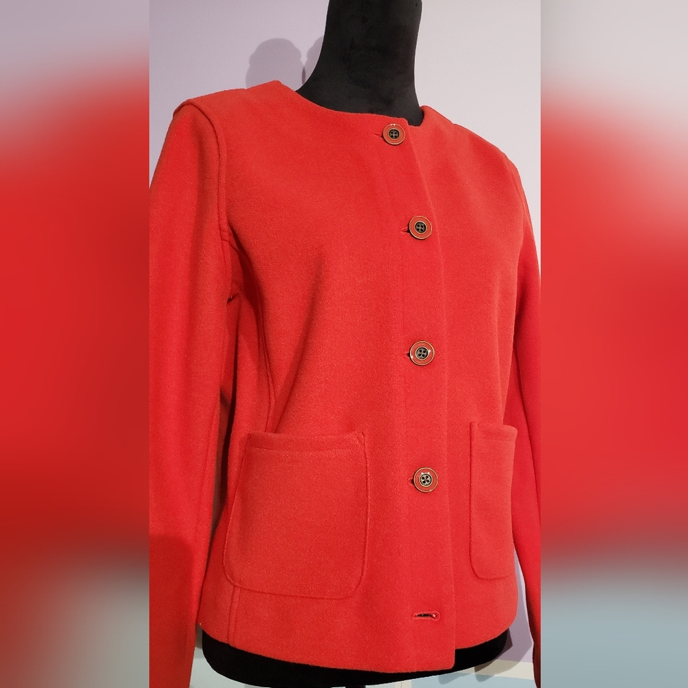 Red Cropped Blazer Jacket - New